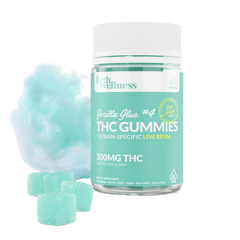 Δ9 THC Gummies - Gorilla Glue #4 - Live Resin (Hybrid) - 300mg.