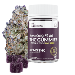 Δ9 THC Gummies - Granddaddy Purple - Live Resin (Indica) - 300mg.