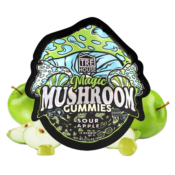 Sour Apple Magic Shroom Gummies | Trē House - Available at Ben's Canna