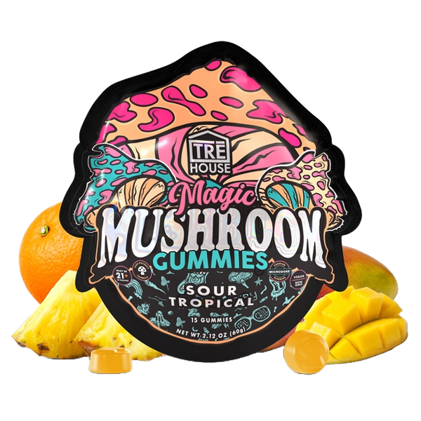 Sour Tropical Magic Shroom Gummies | Trē House - Available at Ben's Canna
