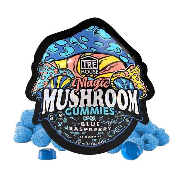 Blue Raspberry Magic Shroom Gummies | Trē House - Available at Ben's Canna