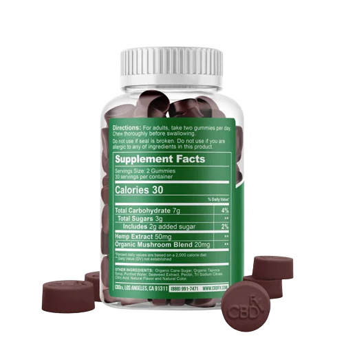 CBDfx Mushroom Wellness Plus CBD Gummies - 1500mg - 6-Pack