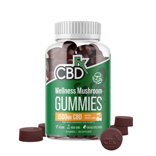 CBDfx Mushroom Wellness Plus CBD Gummies - 1500mg