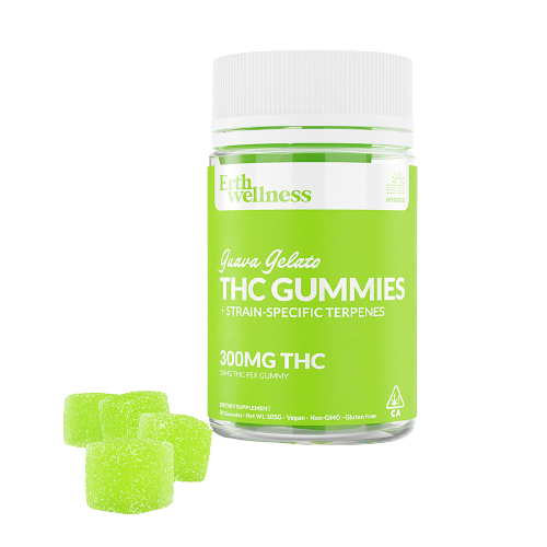 Δ9 THC Gummies - Guava Gelato - Strain Specific (Hybrid) - 300mg.