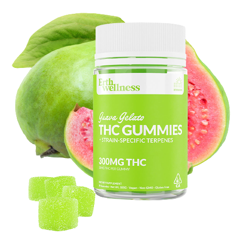 Δ9 THC Gummies - Guava Gelato - Strain Specific (Hybrid) - 300mg.