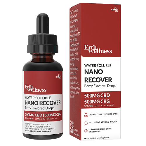 Water Soluble NANO RECOVER CBD:CBG Tincture - Berry Flavored.