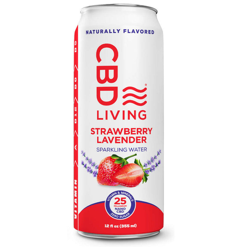 Strawberry Lavender Sparkling Water (25mg Nano CBD)355 ml Can