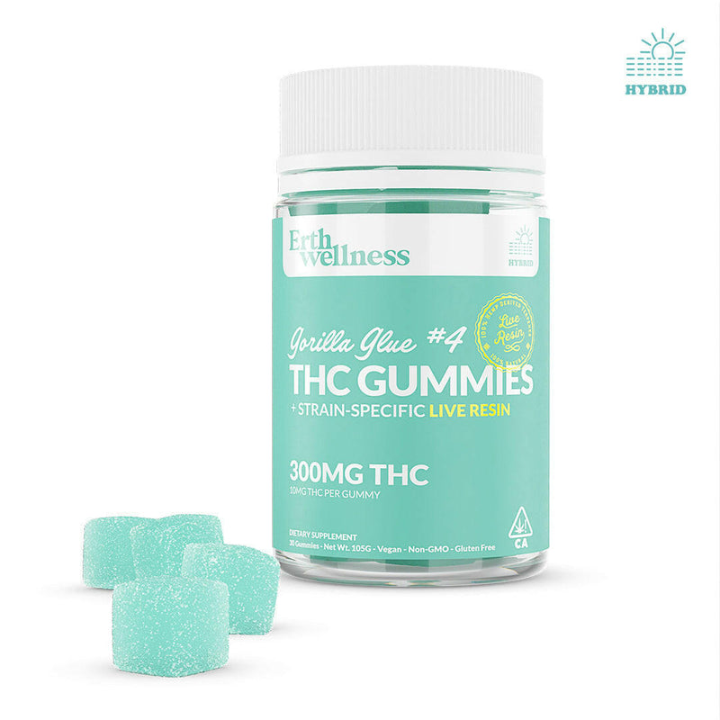 Δ9 THC Gummies - Gorilla Glue #4 - Live Resin (Hybrid) - 300mg.