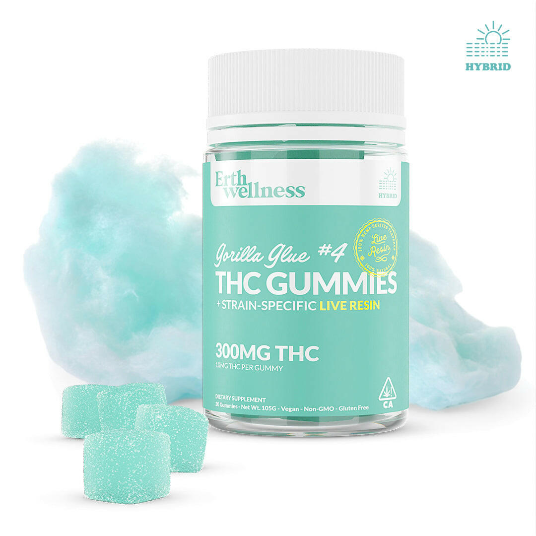 Δ9 THC Gummies - Gorilla Glue #4 - Live Resin (Hybrid) - 300mg.